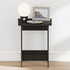 Beginning Night Stand, Square Nightstand, Wood Bedside Table with H-Legs, Side Table, End Table, Easy Assembly, for Bedroom, Closet, Dorm, Espresso