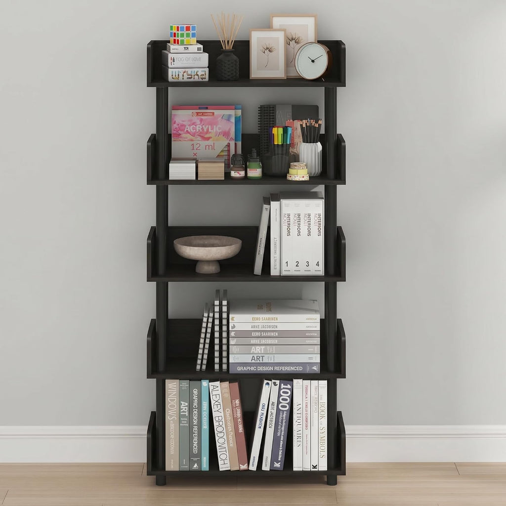 Turn-N-Tube Book Shelf, 5-Tier Bookshelf, Bookcases, Espresso