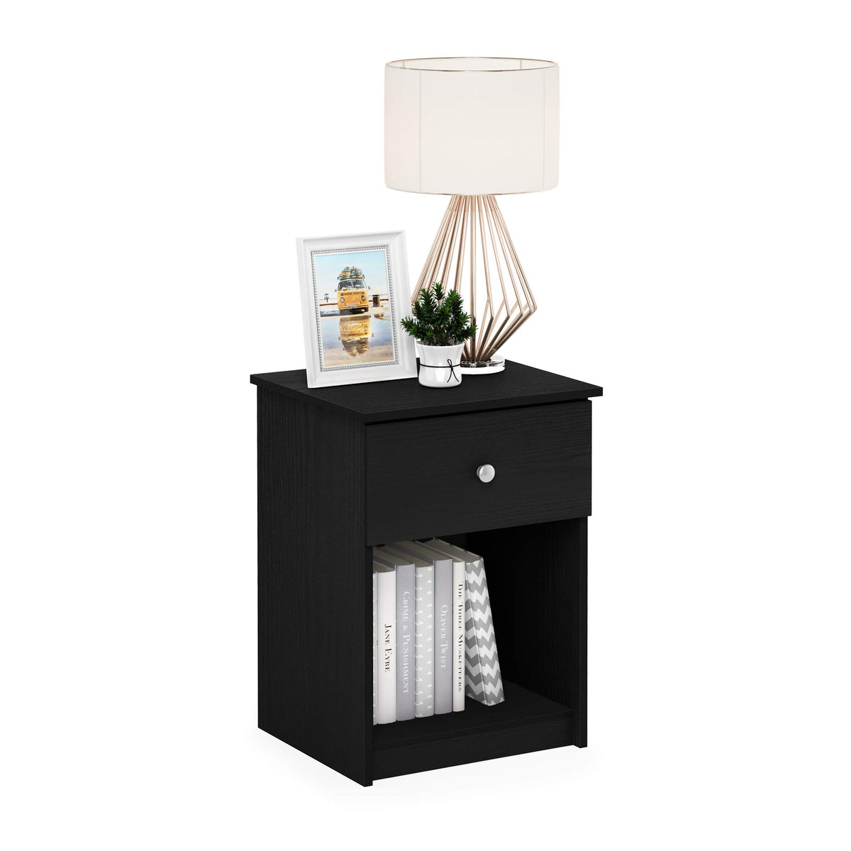 Tidur Nightstand, 1-Pack, Black Oak