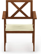 FG18112C Hardwood X Back Arm Chair in Teak Oil with Cushion, Natural