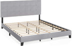 Laval Button Tufted Upholstered Platform Bed Frame, California King, Glacier