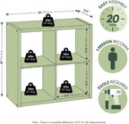 Cubicle Open Back Decorative Cube Storage Organizer, 4-Cube, White