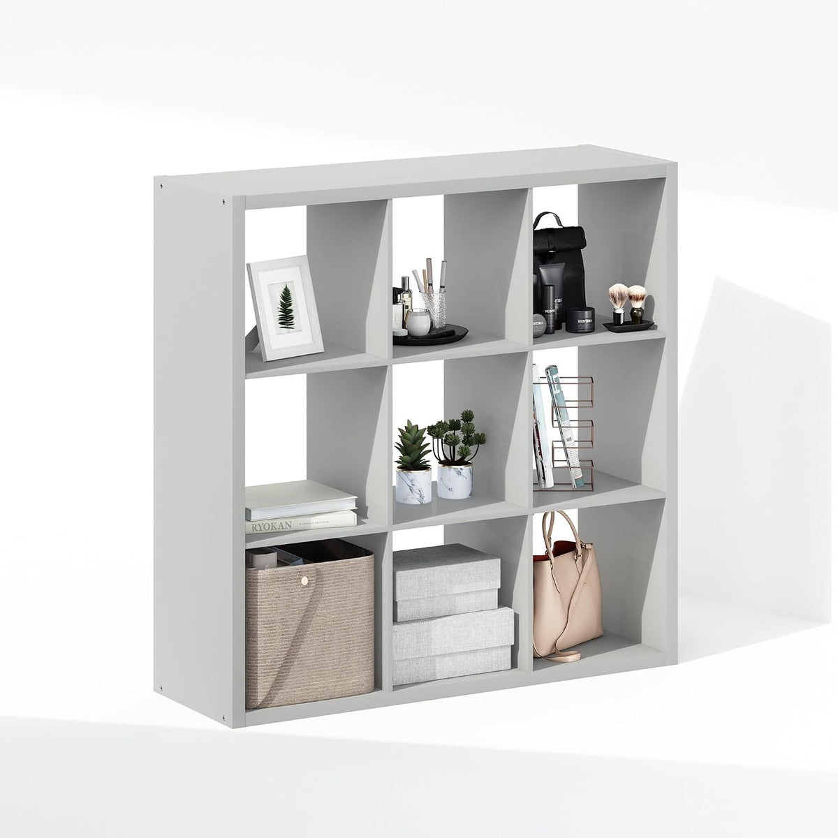 Cubic Extra Thick 9-Cube Closet Organizers and Storage, Light Grey