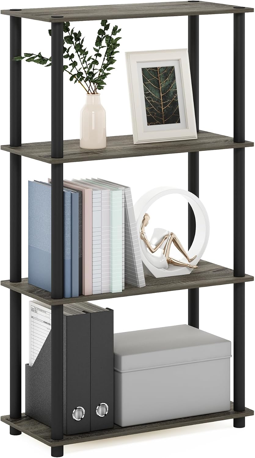 Turn-N-Tube Toolless 4-Tier Storage Shelves, French Oak