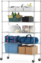 Wayar Metal Storage Shelf Rack, 6 Tiers, 48-Inch, Stainless Steel