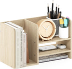 Hermite Wood Desktop Book and Home Office Supplies Storage Organizer, Bauhaus Oak