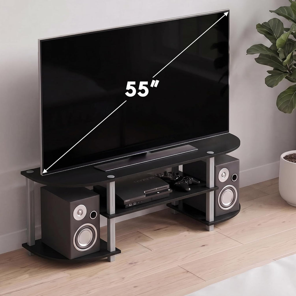 Turn-S-Tube Wide TV Entertainment Center, Black/Grey