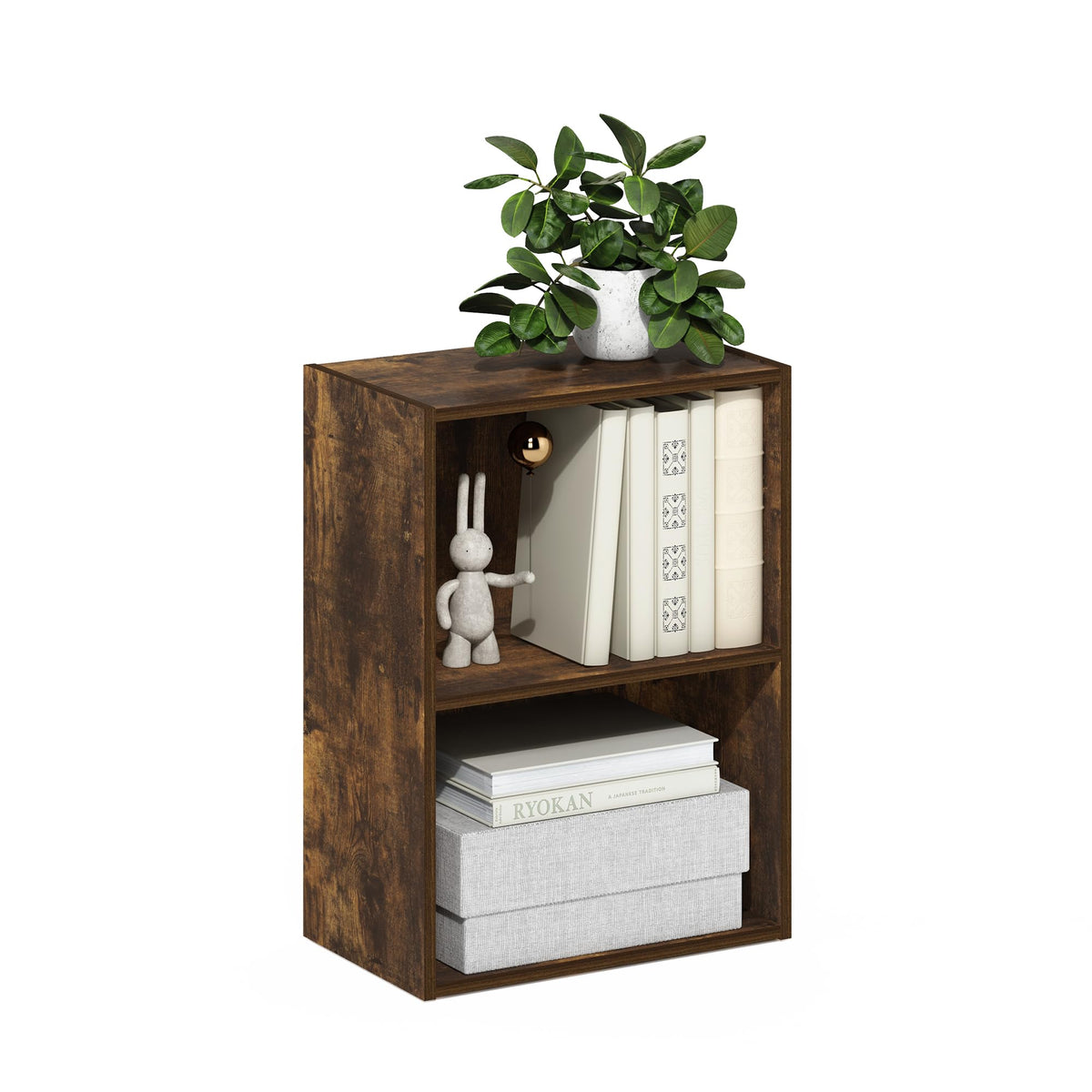 4-Tier Book Shelf, Open Shelves Bookshelf, Light Blue/White