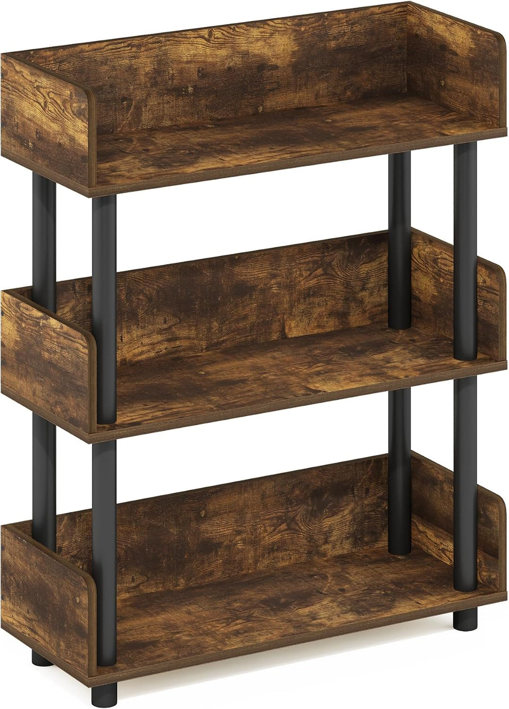 Turn-N-Tube Book Shelf, 3-Tier Bookshelf, Bookcases, Amber Pine