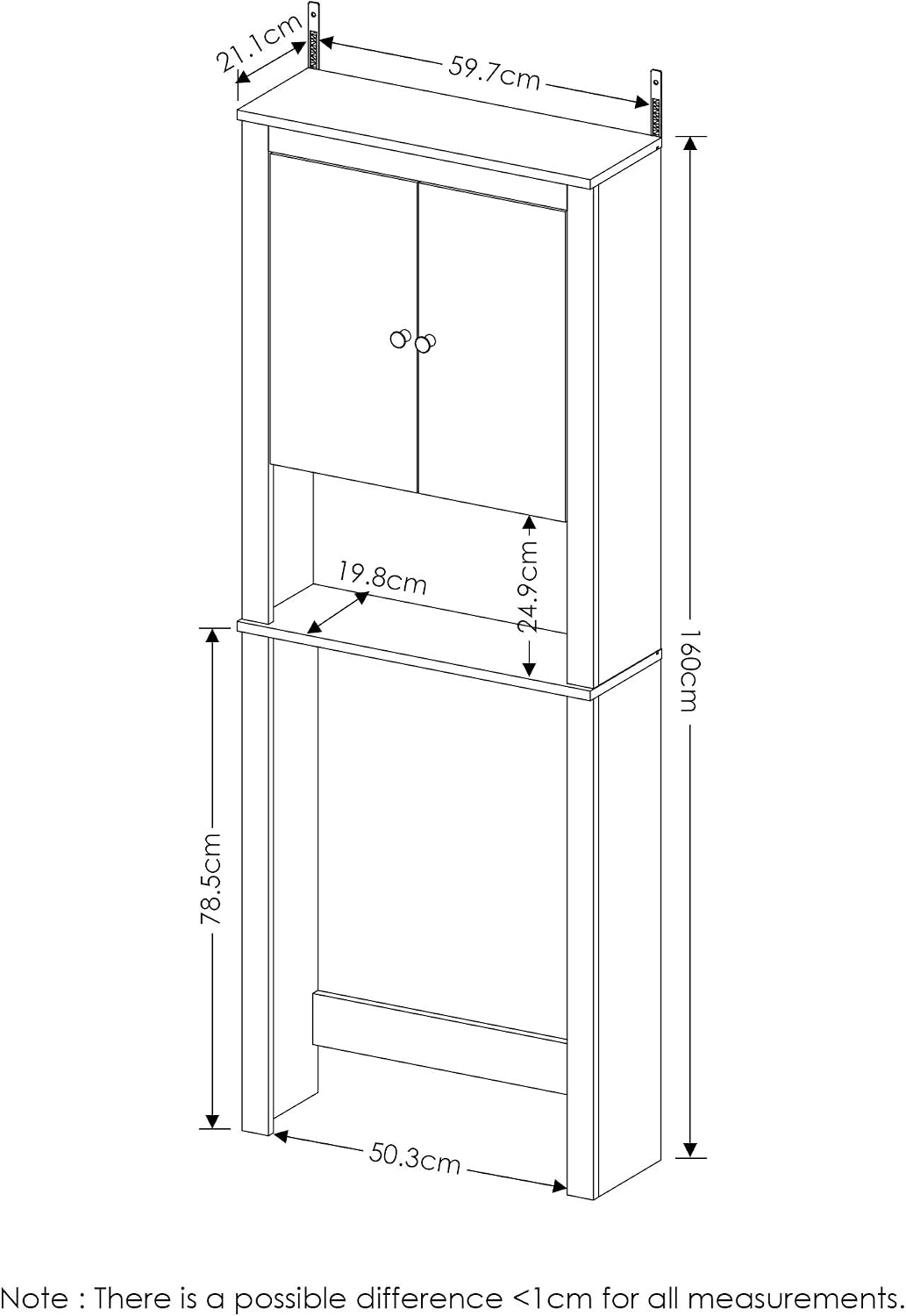 Indo Double Door Bath Cabinet, Espresso