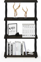 Turn-N-Tube 4-Tier Multipurpose Shelf Display Rack, Classic Tubes, Espresso/Black