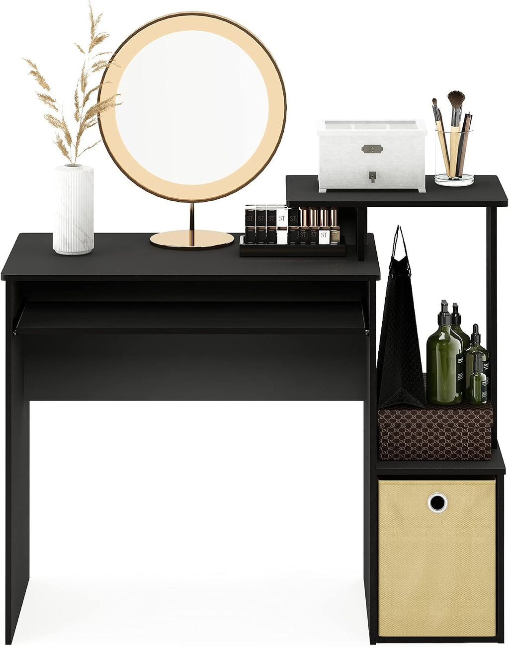 Econ 40-Inch Wide Computer Desk with Keyboard Tray, Classic Black