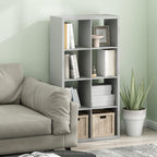 Cubicle Open Back Decorative Cube Storage Organizer, 8-Cube, Light Grey
