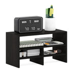 Hermite Desk Top Organizing Shelf Bookcase, French Oak