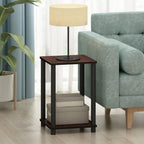 Turn-N-Tube Toolless 2-Tier Side Table Set of 2, Cherry Oak