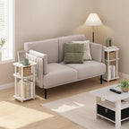 Turn-N-Tube Toolless 3-Tier Side Table Set of 2, Plain White