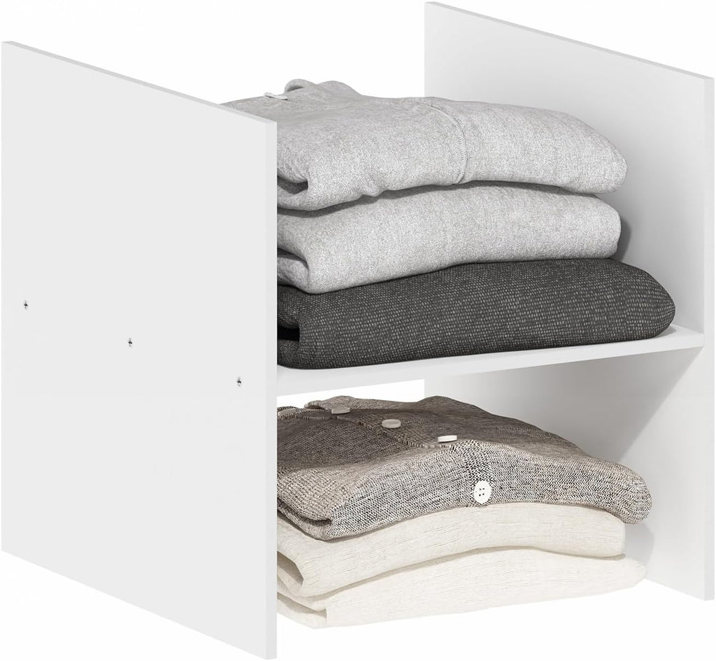 Cubicle Cube Insert, H-Shelf Cube Organizer, Fits into Extra Thick Cubes, for Organizers and Storage, White (Does not fit IKEA Kallax Shelving)