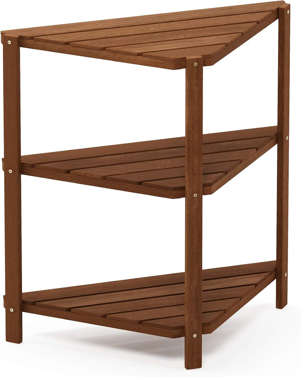 Outdoor 3-Tier Corner Plant Stand, Natural