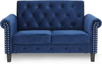 Bastia 2-Seater Loveseat Sofa, 54" Wide, Navy Velvet