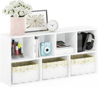 LUDER 7-Cube Book Shelf, Kids Bookshelf, Toy Storage, White