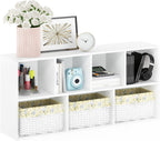 LUDER 7-Cube Book Shelf, Kids Bookshelf, Toy Storage, White