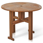 Outdoor Round Foldable Patio Table, Natural