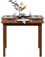 FG18006 Tioman Hardwood Patio Furniture Square Table with Umbrella Hole, Natural, 35.4"D x 35.4"W x 29.2"H