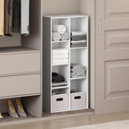 Reed Closet Organizers and Storage, 7-Cube Closet Organizer, Open Shelf Closet Storage, for Wardrobe, Bedroom, Living Room, White