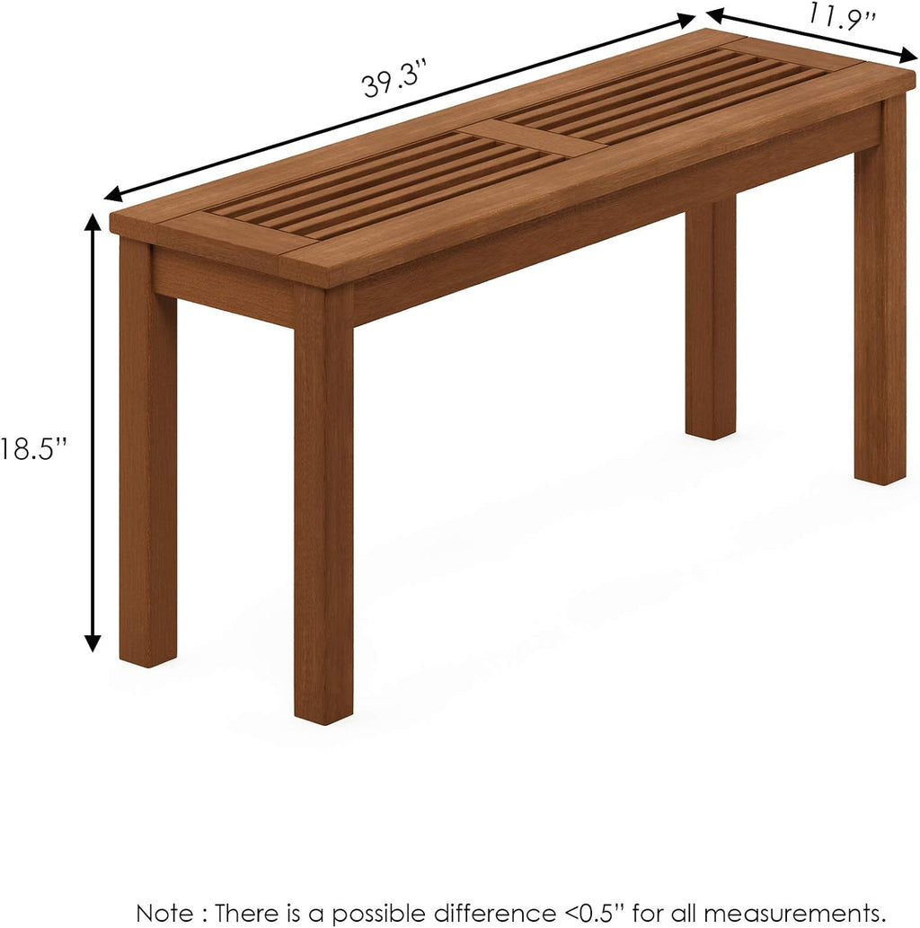 TIOMAN Outdoor Bench, Promo Backless Garden Bench, for Patio, Garden, Porch, 12 x 39 x 19, Natural