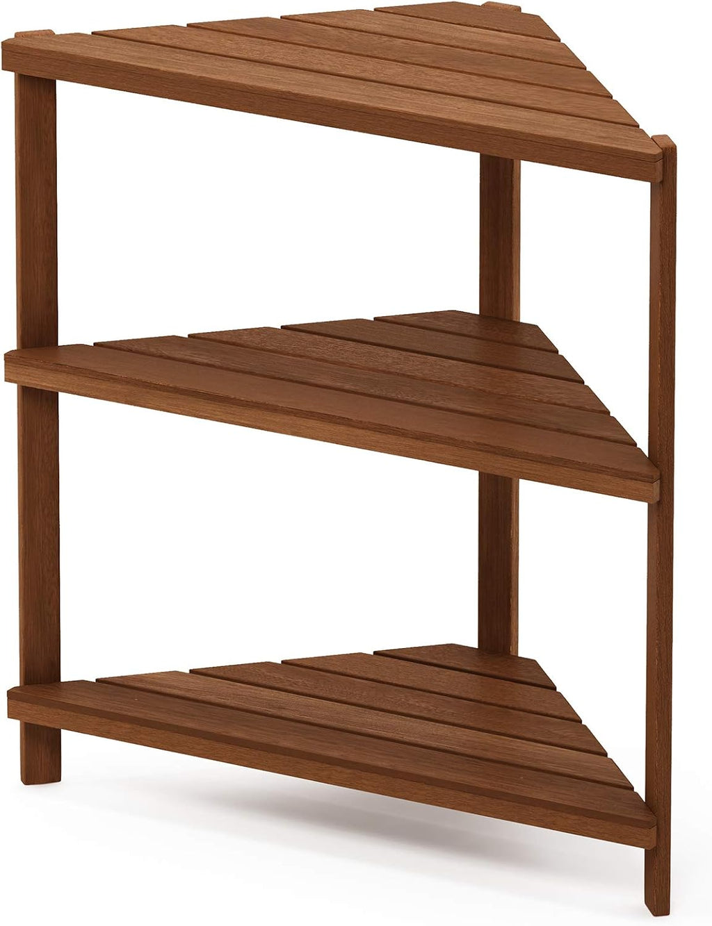 Outdoor 3-Tier Corner Plant Stand, Natural