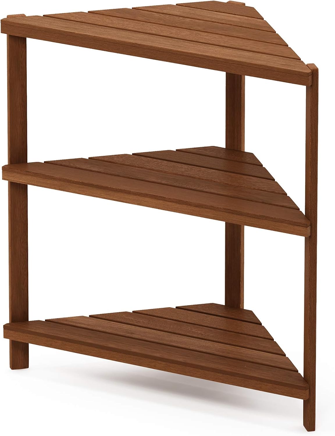 Outdoor 3-Tier Corner Plant Stand, Natural