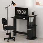 COMPACT Desk, 28.5" Wide Gaming Desk with Shelves, Computer Desk with Book Shelf, Office Desk for Home Office, Study Room, Dorm, Bedroom, Americano