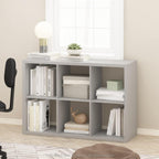 CUBICLE 6-Cube Book Shelf, Extra Thick Frame Bookshelf, Light Grey