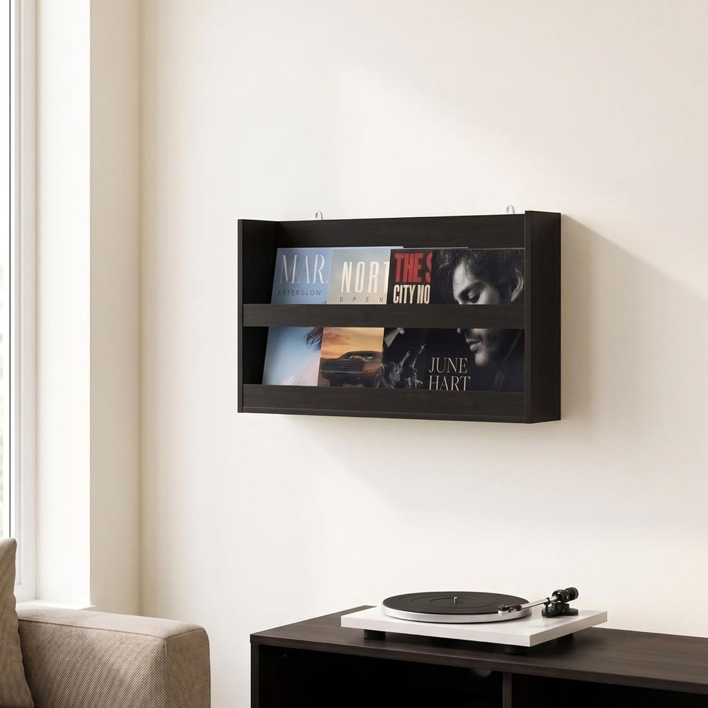 Hermite Rectangular Floating Shelves for Wall, Black Espresso