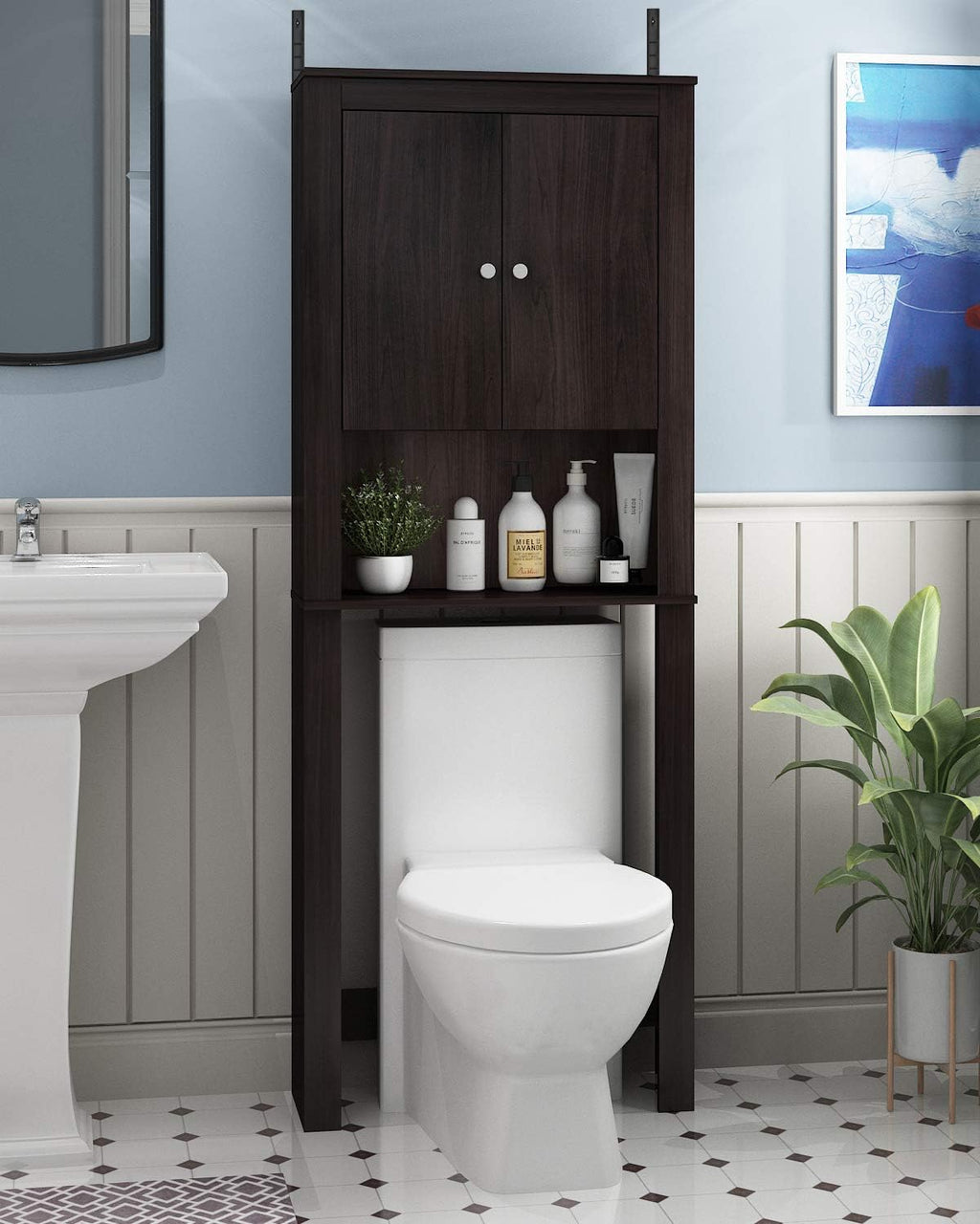 Indo Double Door Bath Cabinet, Espresso