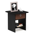 Dario End Table / Side Table / Night Stand / Bedside Table with Bin Drawer, 1-Pack, Columbia Walnut/Dark Brown