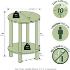 TURN-N-TUBE Toolless 2-Tier Round Side Table, White