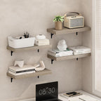 Tanna Oak Floating Shelves for Wall Set of 4, 22-Inch Wall Shelf, Wall Mounted Shelf, for Bathroom, Home Office, Living Room, Natural Oak