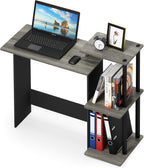 EFFICIENT Desk, 28.6" Wide Gaming Desk with 3 Open Side Shelves, Laptop Notebook Computer Desk, Office Desk for Home Office, Study Room, Dorm, Bedroom, French Oak
