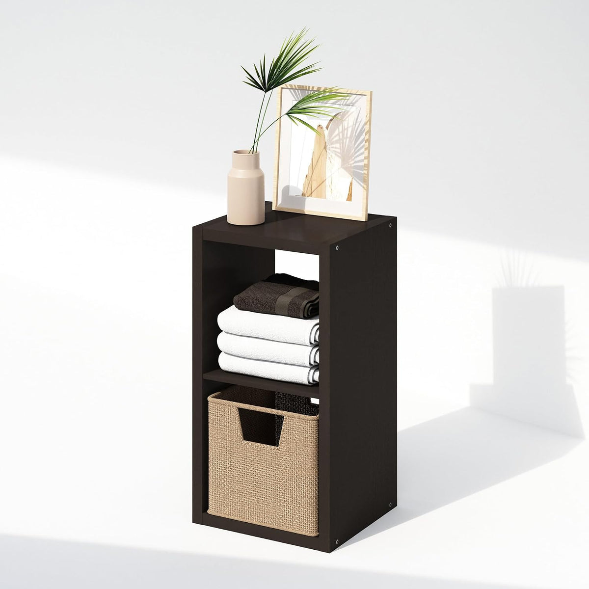 Cubic Extra Thick 2-Cube Closet Organizers and Storage, Dark Oak