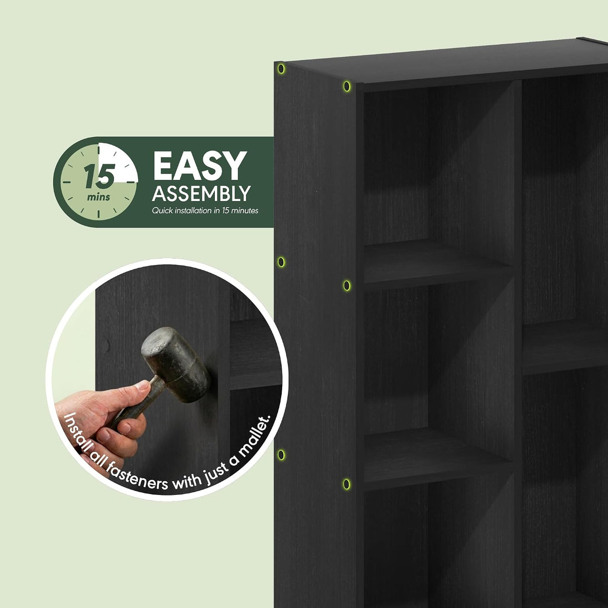 Luder 5-Cube No Tool Assembly Open Shelf, Blackwood