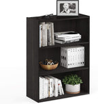 PASIR Book Shelf, 3-Tier Bookshelf, Storage Shelves Bookcase, 9.7 x 23.7 x 31.5, for Living Room, Bedroom, Home Office, Espresso