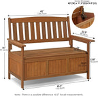 TIOMAN Outdoor Storage, Kent Storage Bench with Teak Wood, for Patio, Garden, Porch, Natural