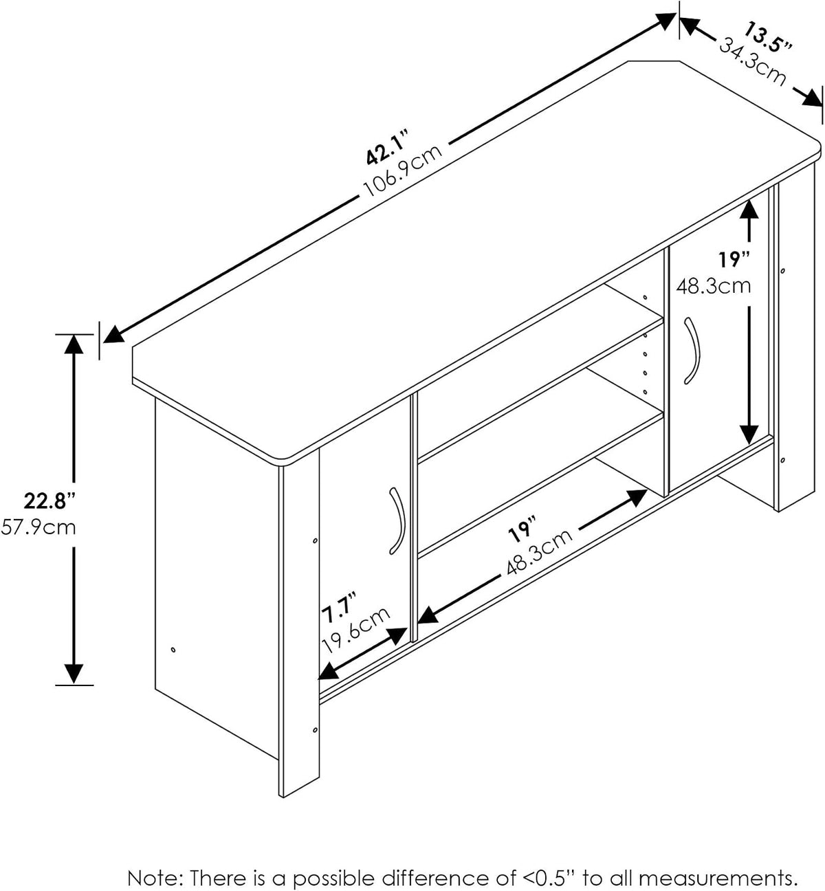 Econ TV Stand Entertainment Center, Espresso