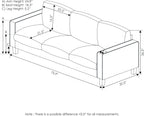 Bayonne 3-Seater Loveseat Sofa, 76" Wide, Gunmetal