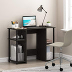 JAYA Desk, 38.4" Wide Gaming Desk, Computer Study Desk, Office Desk with Side Shelves, Open Storage, for Home Office, Bedroom, Dorm, Study Room, Espresso