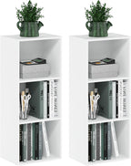 Set of 2 Book Shelf, 3-Cube, White