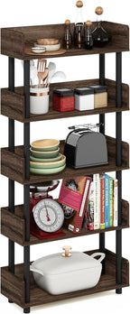 Turn-N-Tube Book Shelf, 5-Tier Bookshelf, Bookcases, Walnut