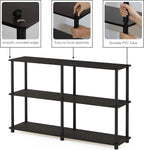 Turn-N-Tube Toolless Wide 3-Tier Storage Shelves, Black Espresso