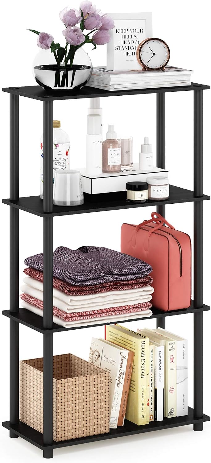 Turn-N-Tube Toolless 4-Tier Storage Shelves, Americano